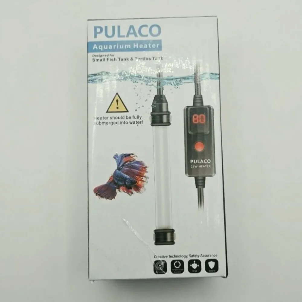 PULACO Aquarium Heater 25W for Small Fish Tank & Turtles